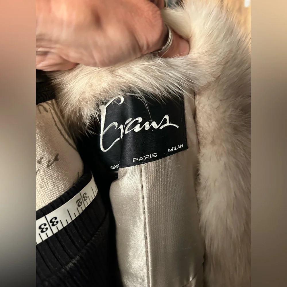 Genuine Natural Blue Fox 7/8 Horizontal Fur Coat - Picture 10 of 14